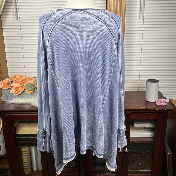 Free People Pacific Thermal Top Waffle Knit Long Sleeve Size Large NWT OB544679 - Picture 4 of 6